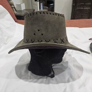 Men's Olive Green Hat with Stitching